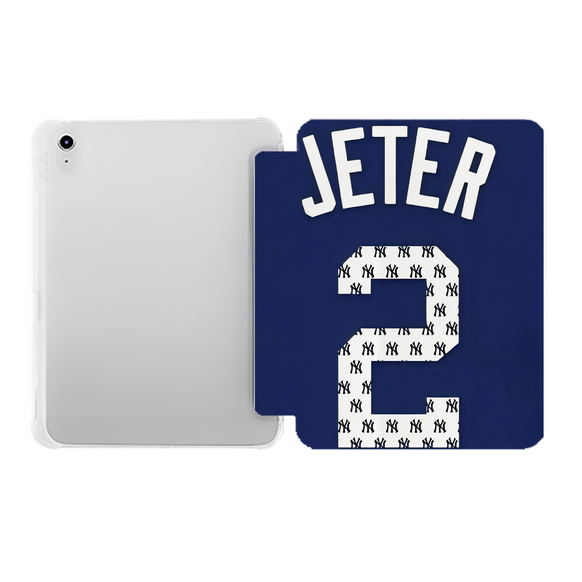Derek Jeter 50 Premium Tri-Fold PU Leather & Silicone IPad Case With Pencil Slot – Fits 9.5,10.5,10.9 – Adjustable Stand, Slim, Protective